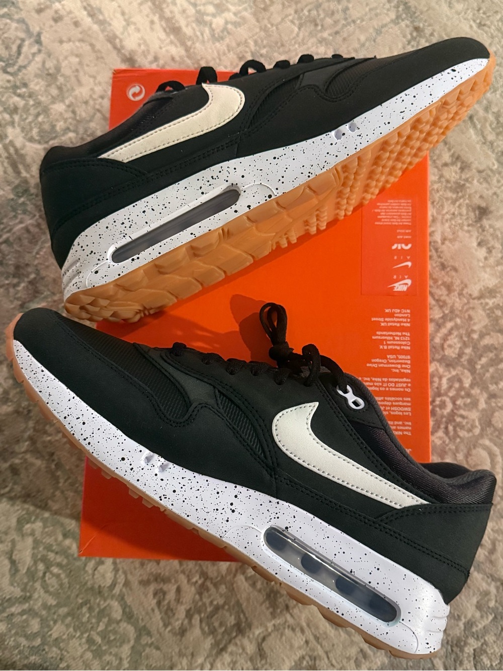 Nike Air Max 1 ‘86 OG Golf Big Bubble Black White Gum Air-Cushioned Sneakers